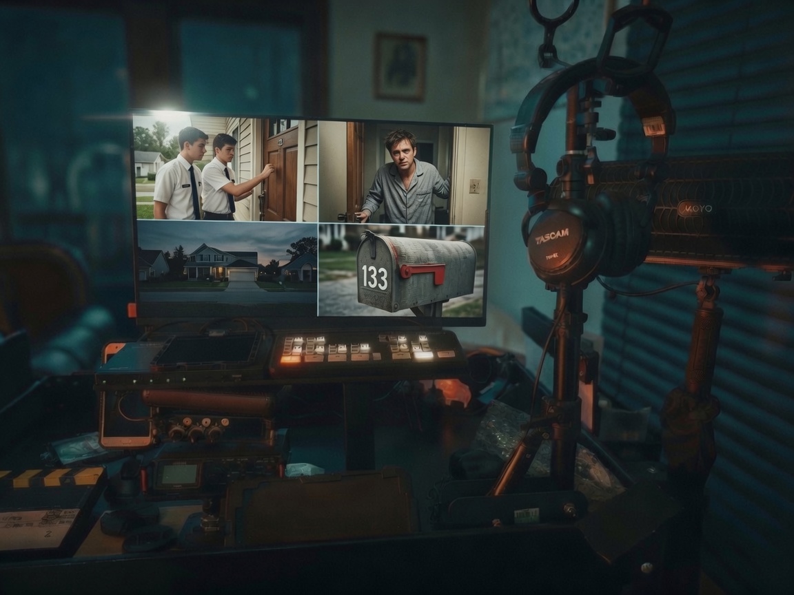 Video village monitor showing production review images